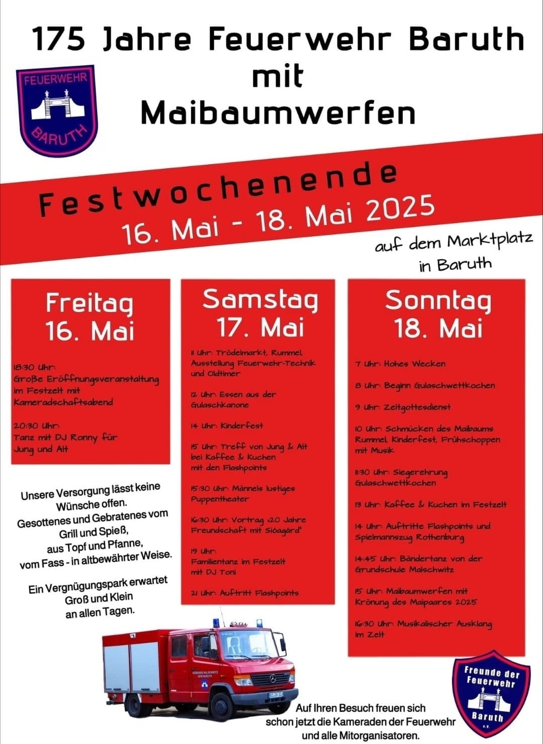 21 Maibaumwerfen und 175. jubiläum der FW Baruth